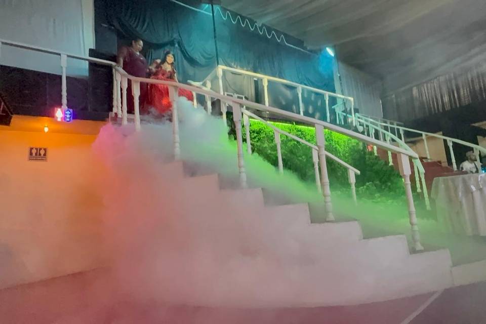 Hielo seco en escalinatas