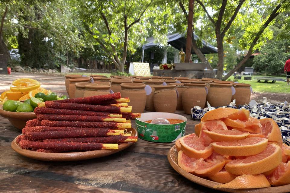 Mesa de quesos y vinos