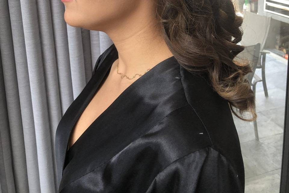 Peinado semi recogido para eventos