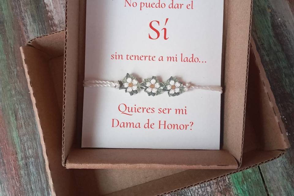 Pulseras damas de honor dije