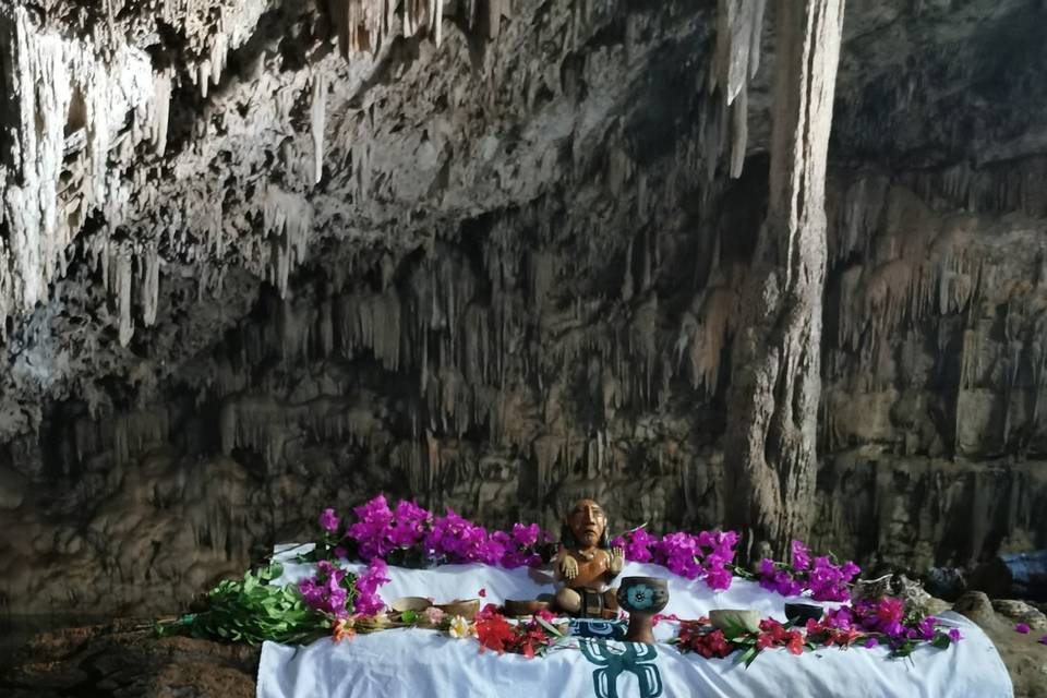 Altar en boda maya