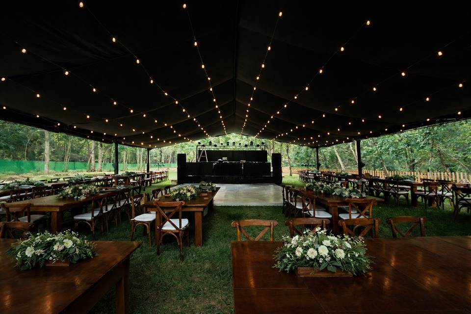 Toldo Negro con Iluminación Es