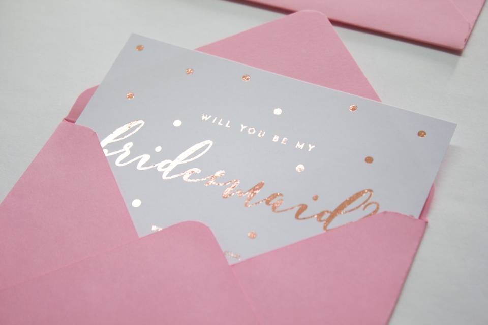 Bridesmaid / foil card