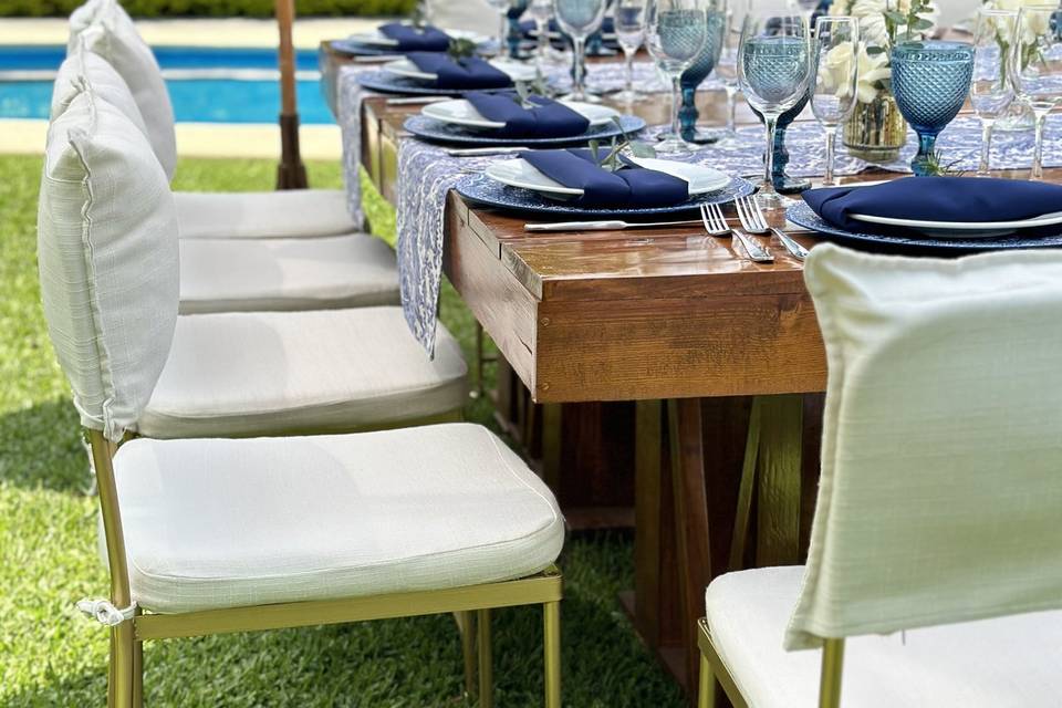 Mesa campirana con pretty