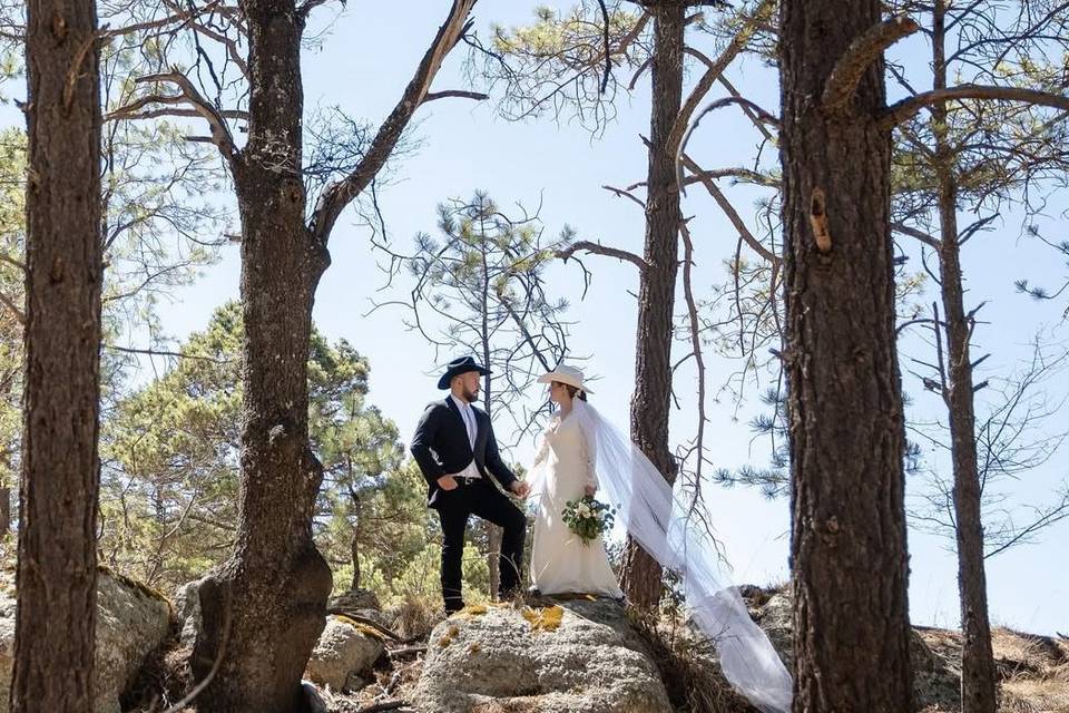 Novios en el bosque