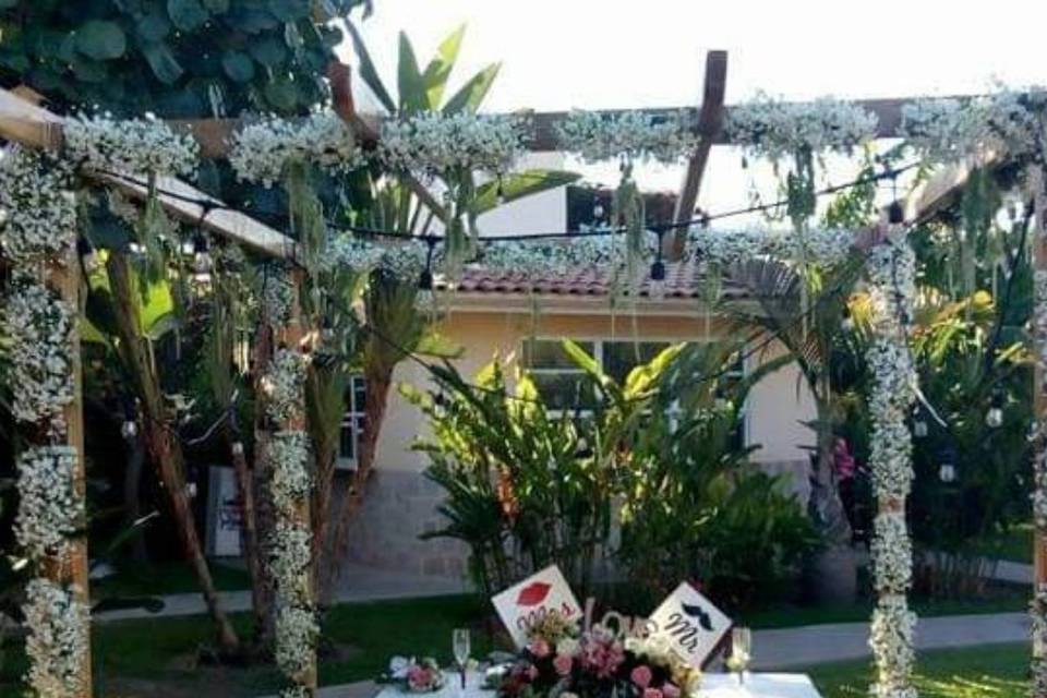 Pergola decorada