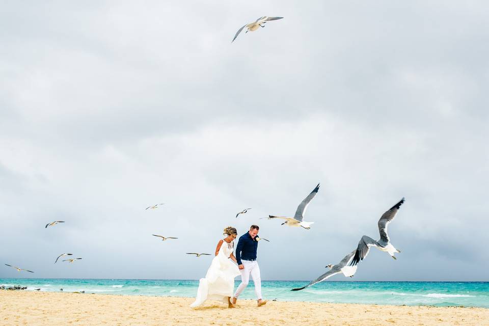 Cancun Wedding Beach Photo