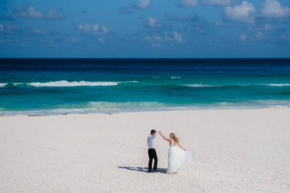 Cancun Wedding Beach Photo