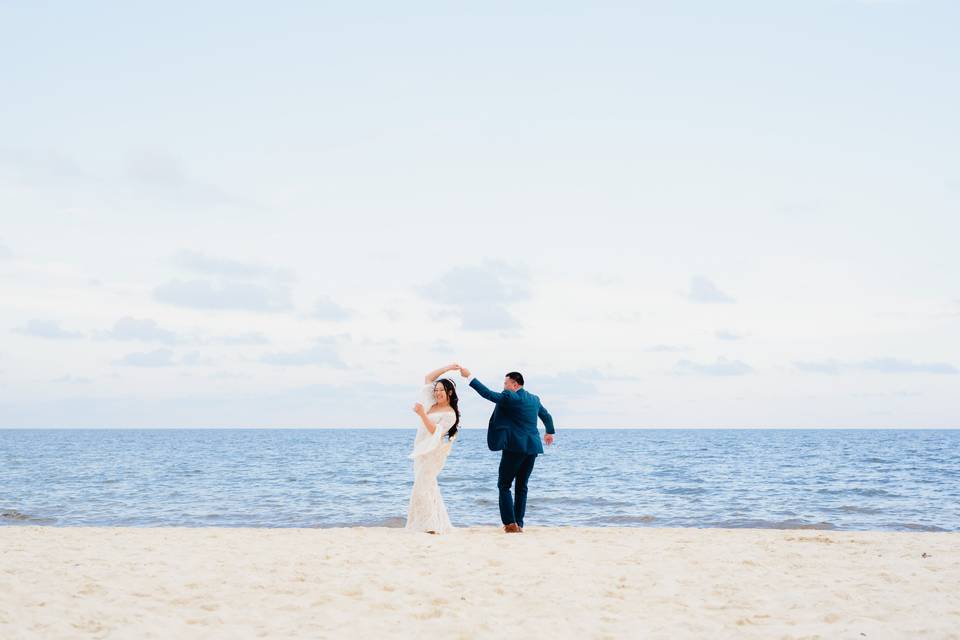 Cancun Wedding Beach Photo