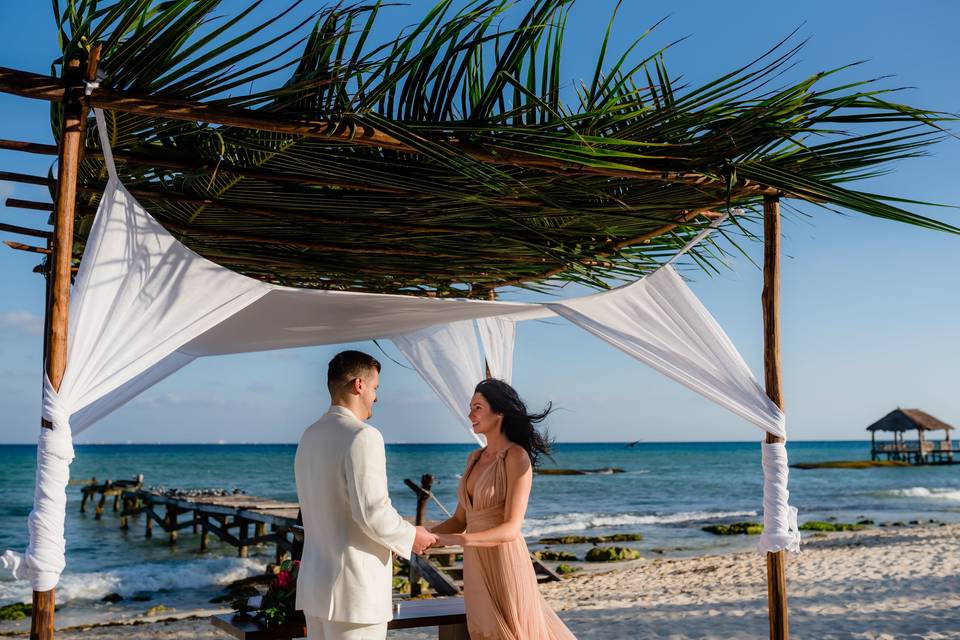 Cancun Wedding Beach Photo