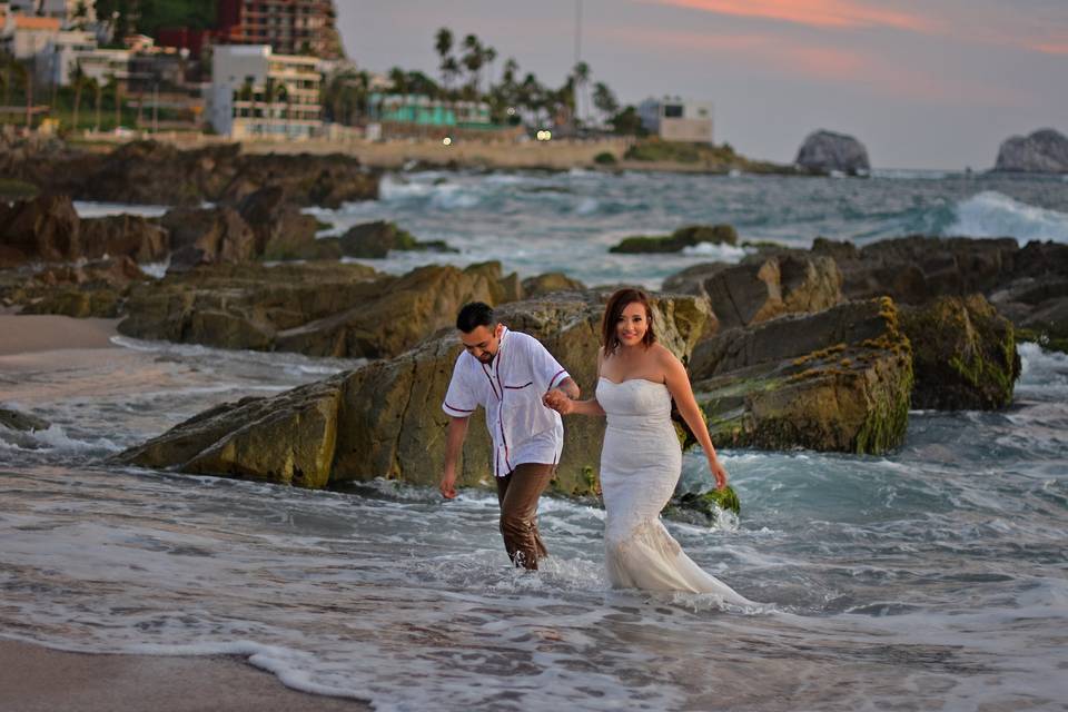 Besos junto al mar