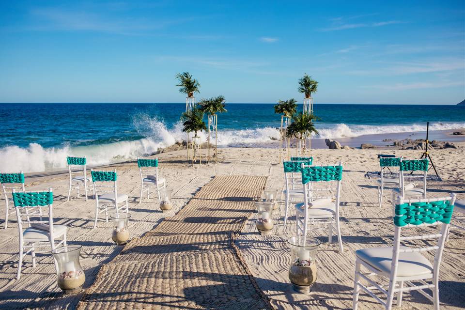 Hermosa ceremonia en playa