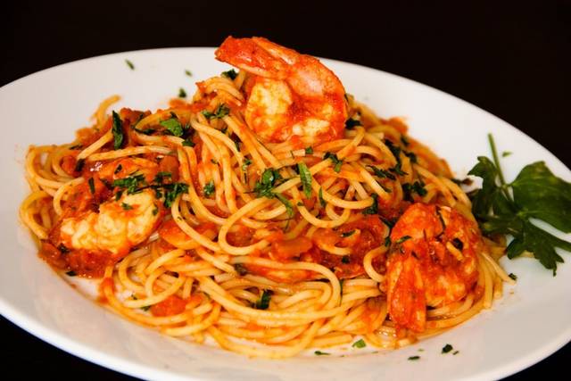 Pasta con camarones