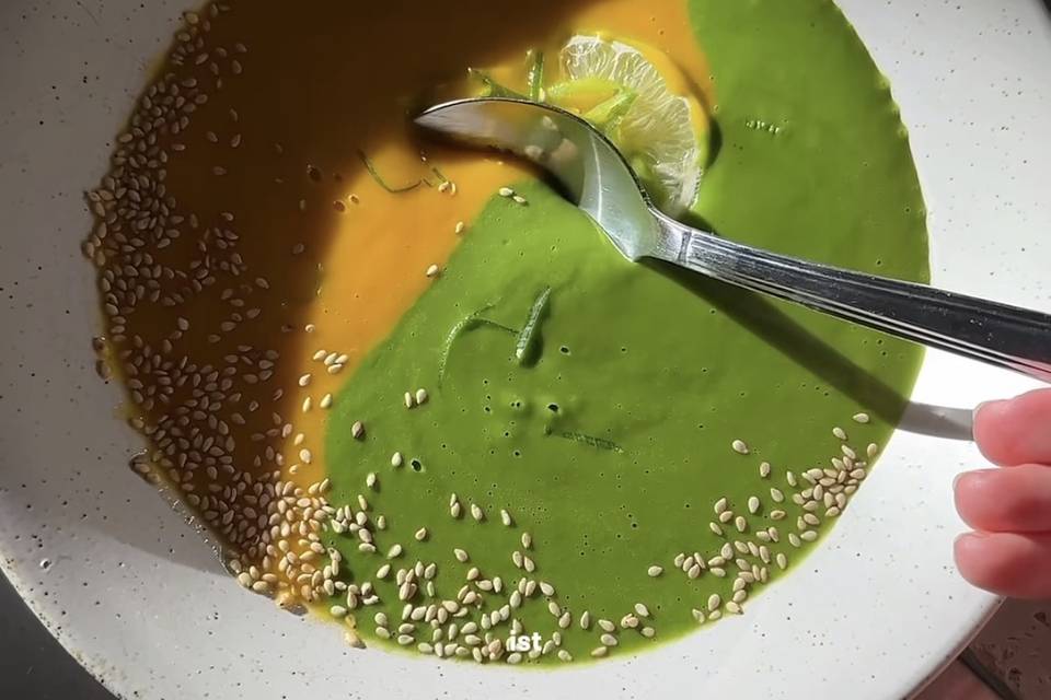 Sopa de batata y espinaca