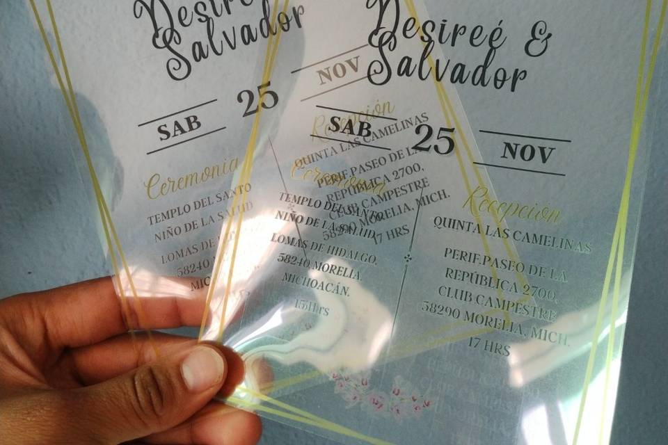 Invitaciónes en acetato