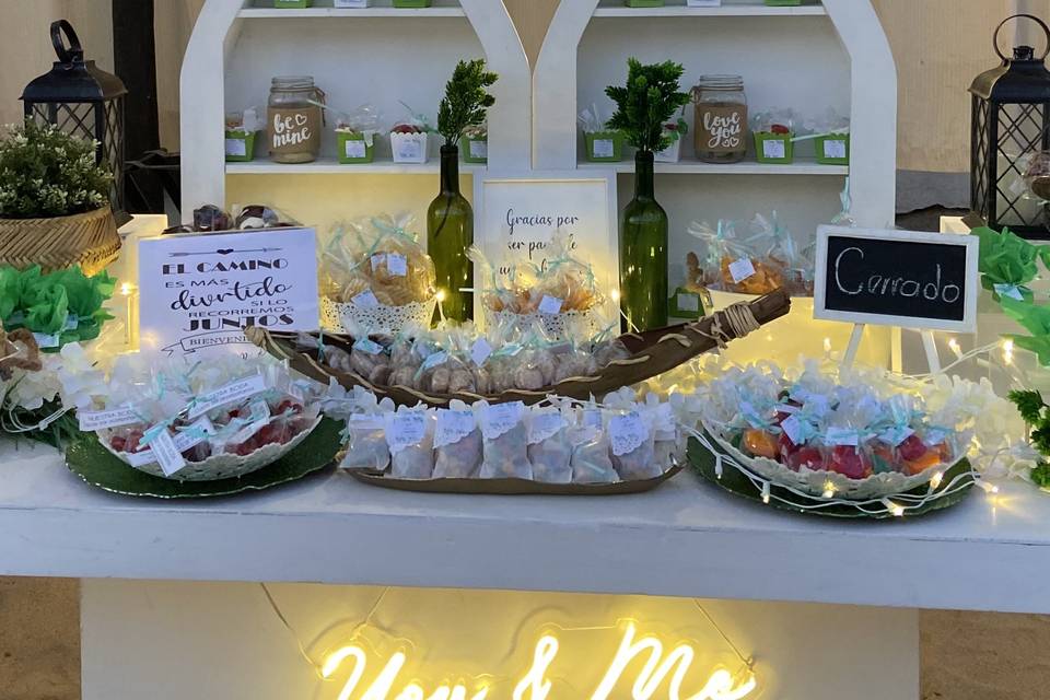 Candy bar con detalles marinos