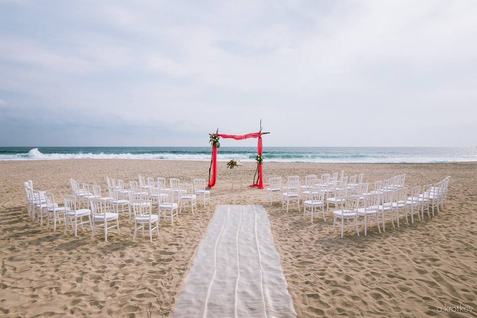 Gazebo de ramas con telas