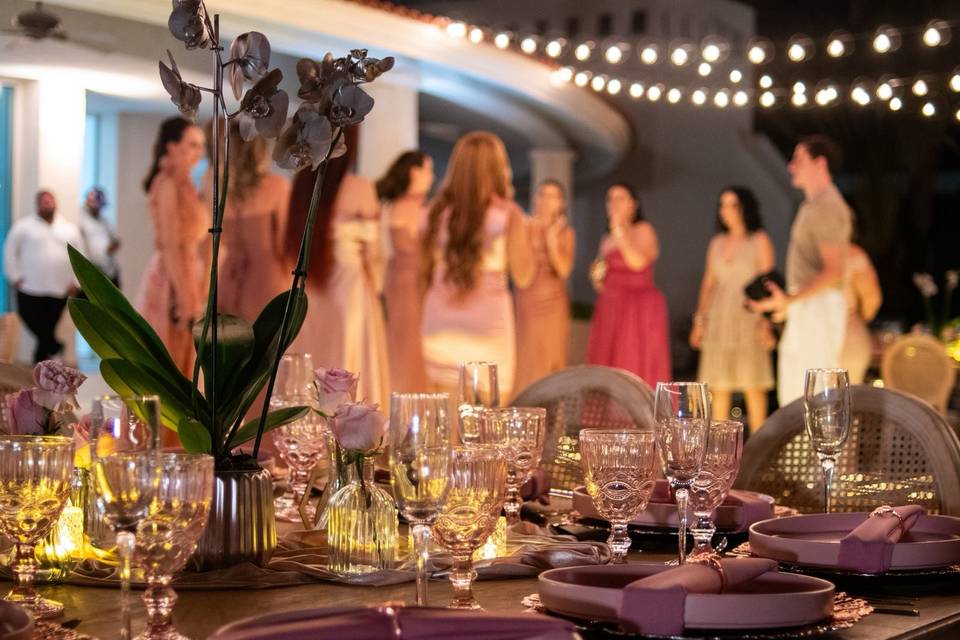 Decoración mesa de invitados