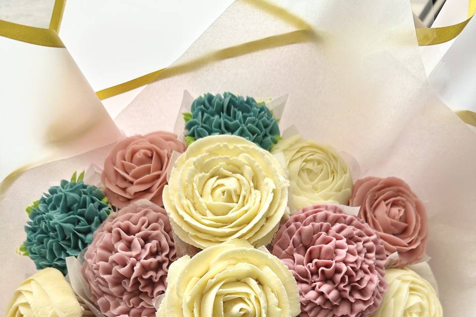 Bouquet comestible en forma de rosas