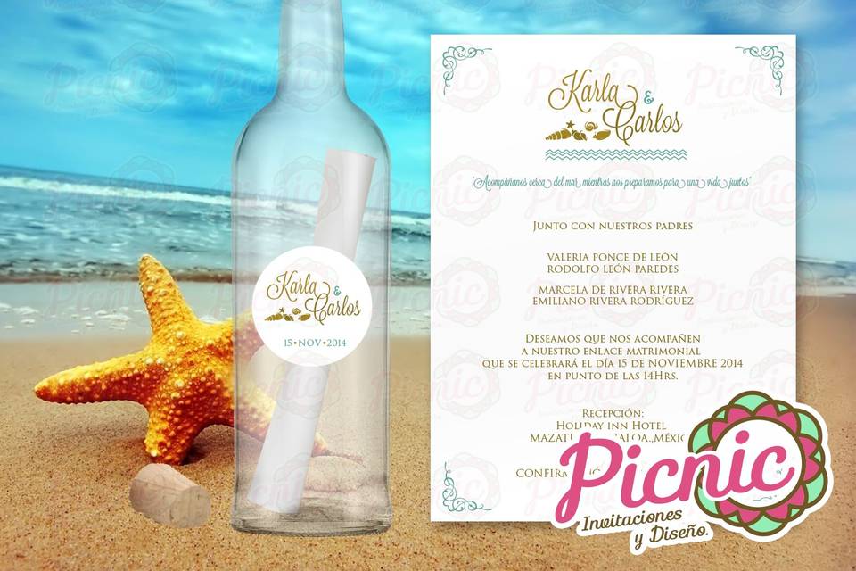 Invitación temática playa