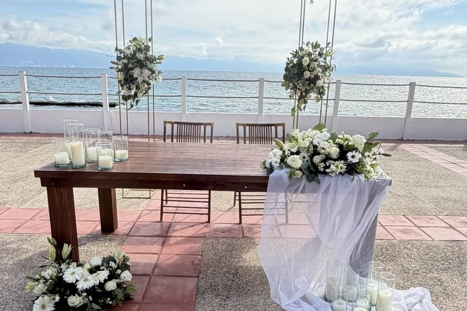 Mesa de novio con back