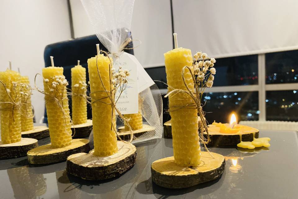 Velas de cera de abeja
