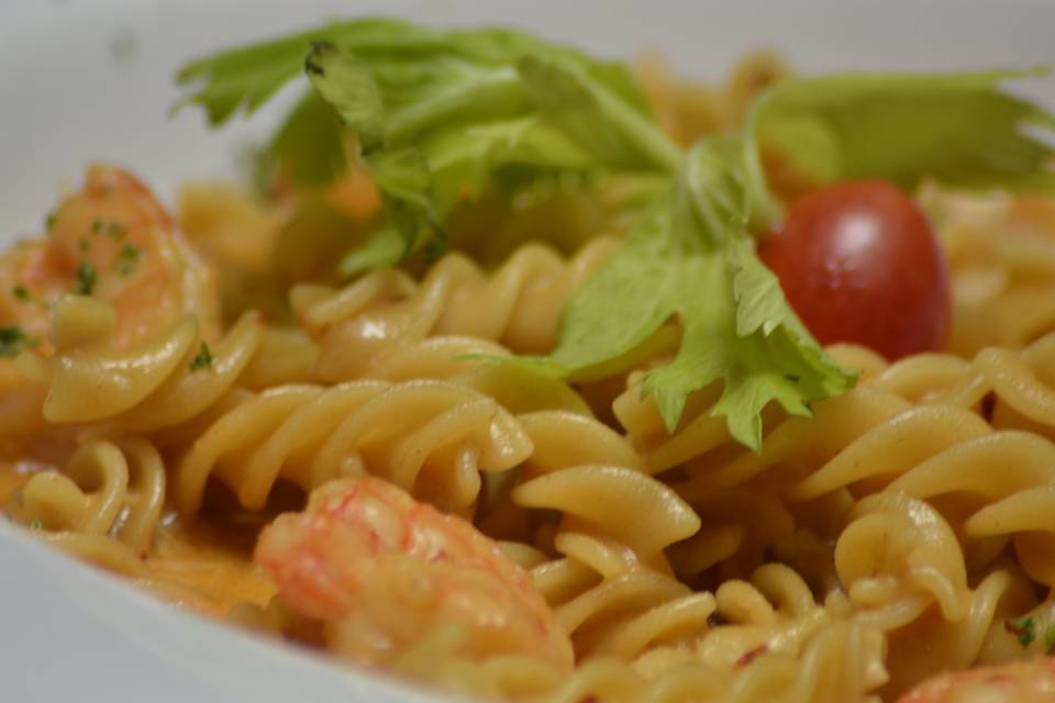 Pasta con camarones