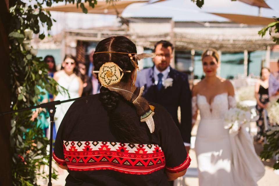 Mesa novios tema mar