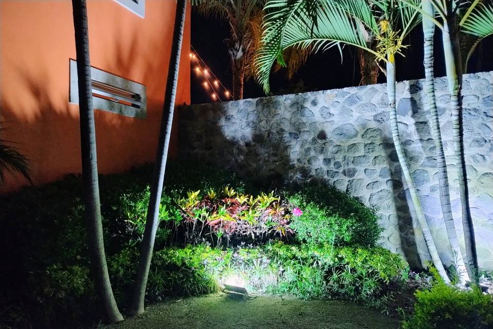 Jardín iluminado