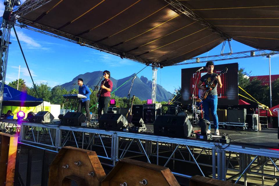 Tocando en evento masivo