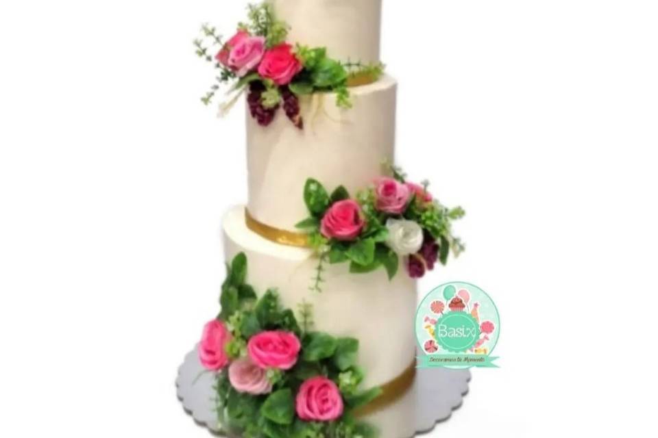 Pastel flores artificiales