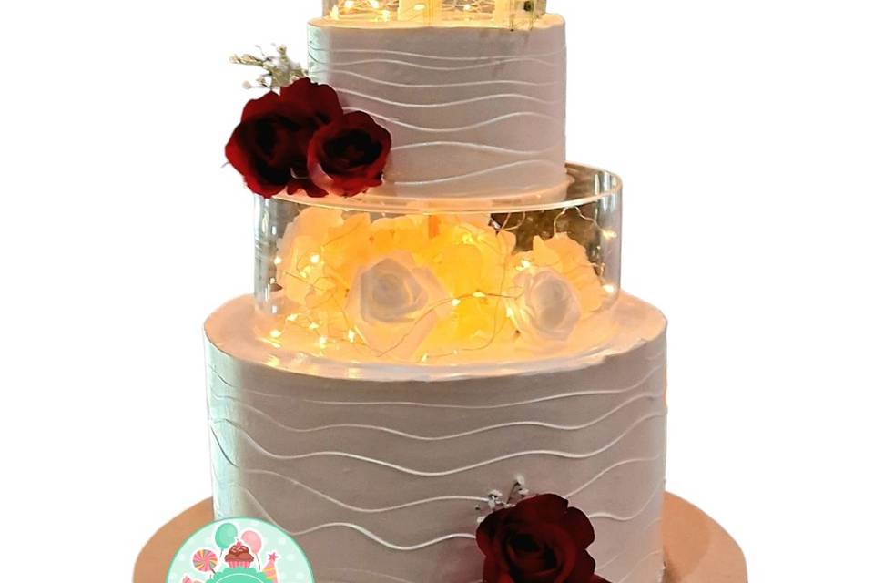 Pastel con acrílicos