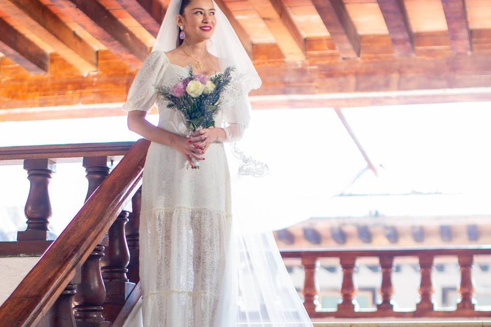 La novia en el altar