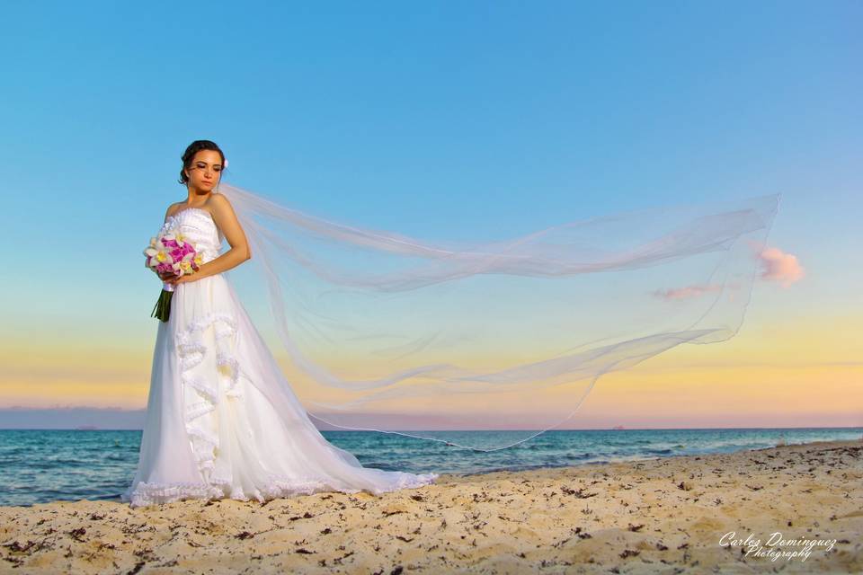 Sesión de novia en playa