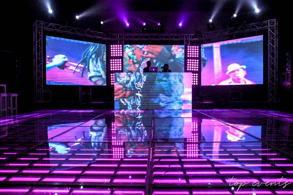 Pista de baile iluminada