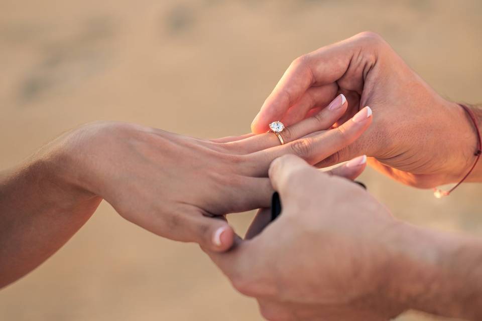 Colocando el anillo