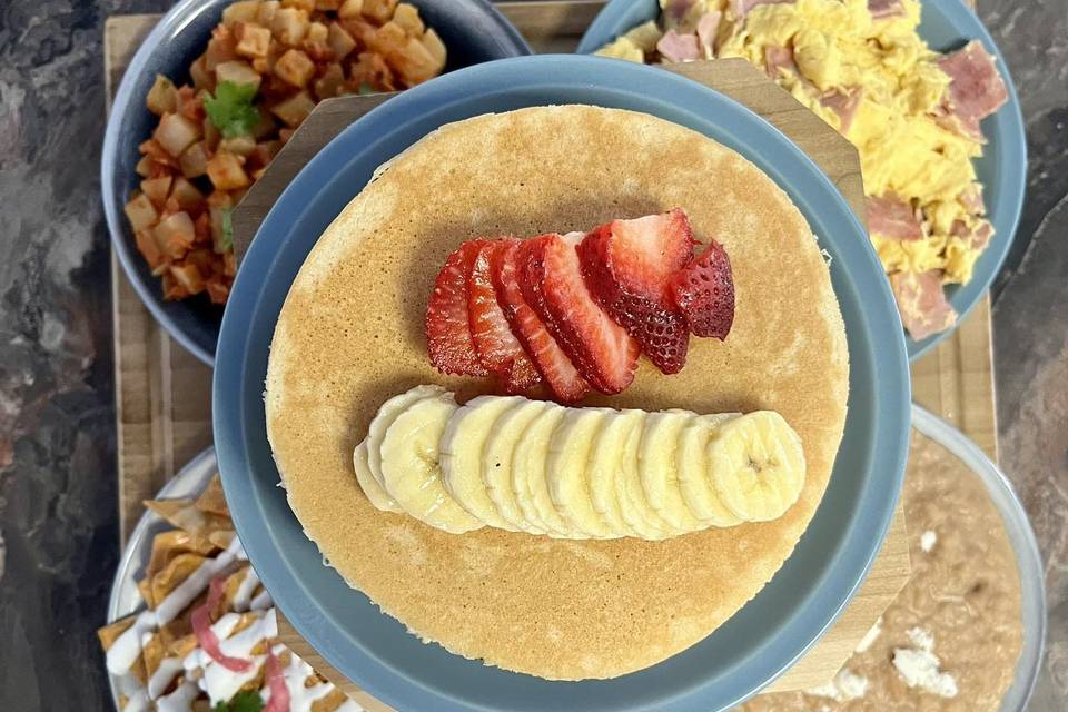 Hotcakes con frutas