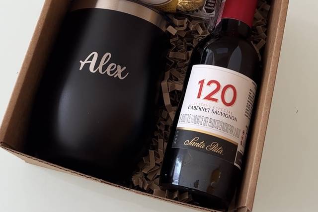 Kit termo, vino y chocolates