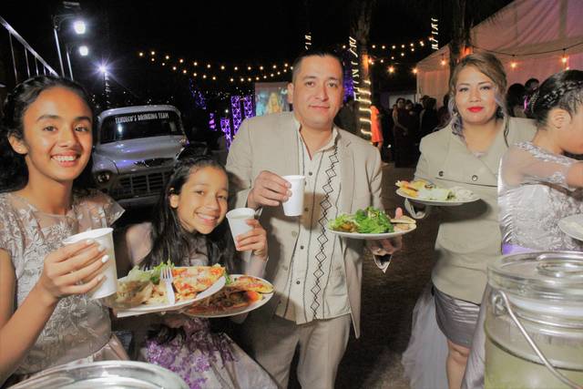 En rancho boda nocturna