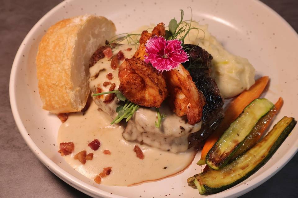 Filete c camarones