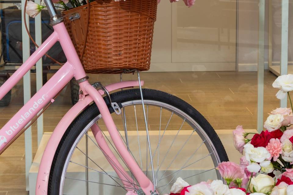 Bicicleta con decoración flora