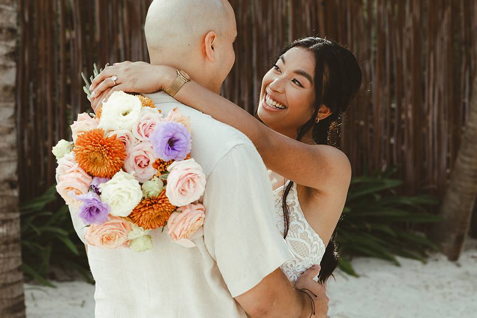 Ramo de novia colorido