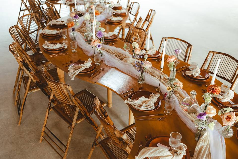 Floreritos y montaje de mesa