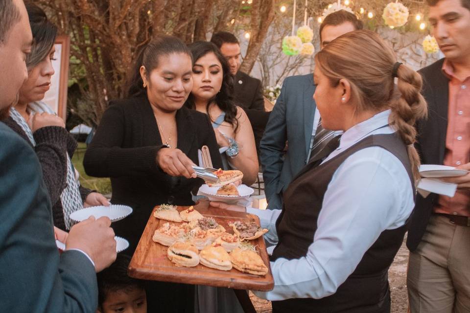 Canapés en jardín