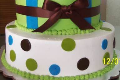 Green and blue cake