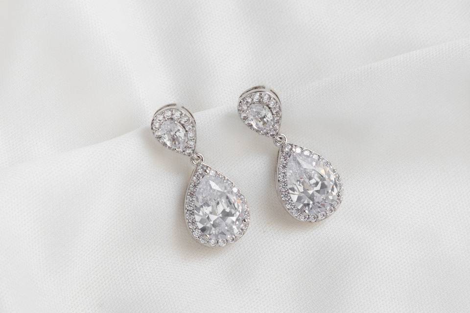 Aretes de gota para novia