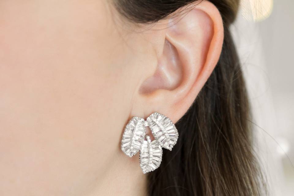 Aretes de cristal para novia