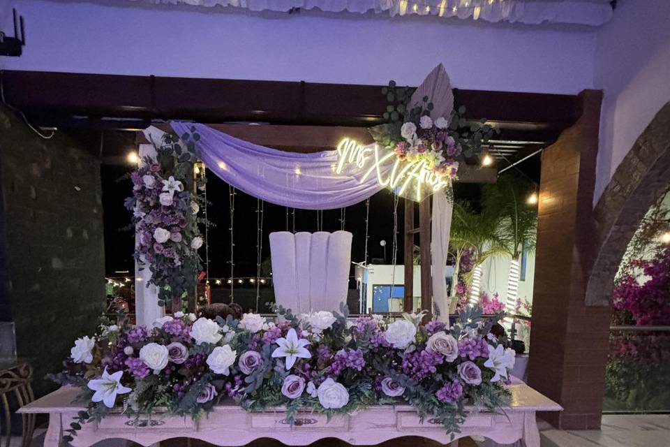 Mesa quinceañera