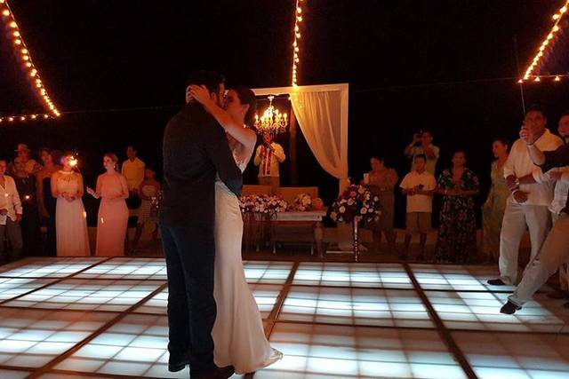 Mampara con lámpara