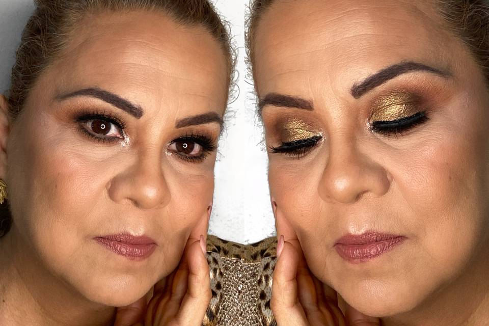 Golden makeup